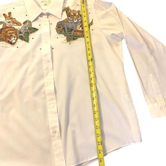 Ann Pollard Resort Collection Womens 14/16 Shirt Safari Jungle Tiger Elephant - Picture 6 of 11